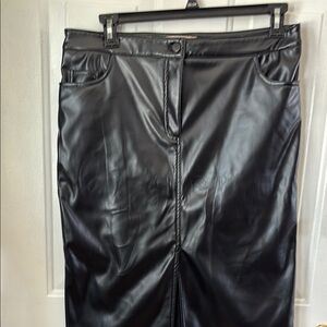 NWOT Bailey 44Black Faux Leather Skirt Sz 12